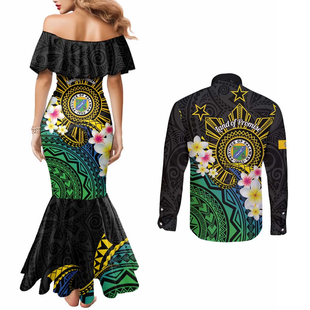 Lalawigan ng Palawan Couples Matching Mermaid Dress and Long Sleeve Button Shirt Philippines Province Land of Promise