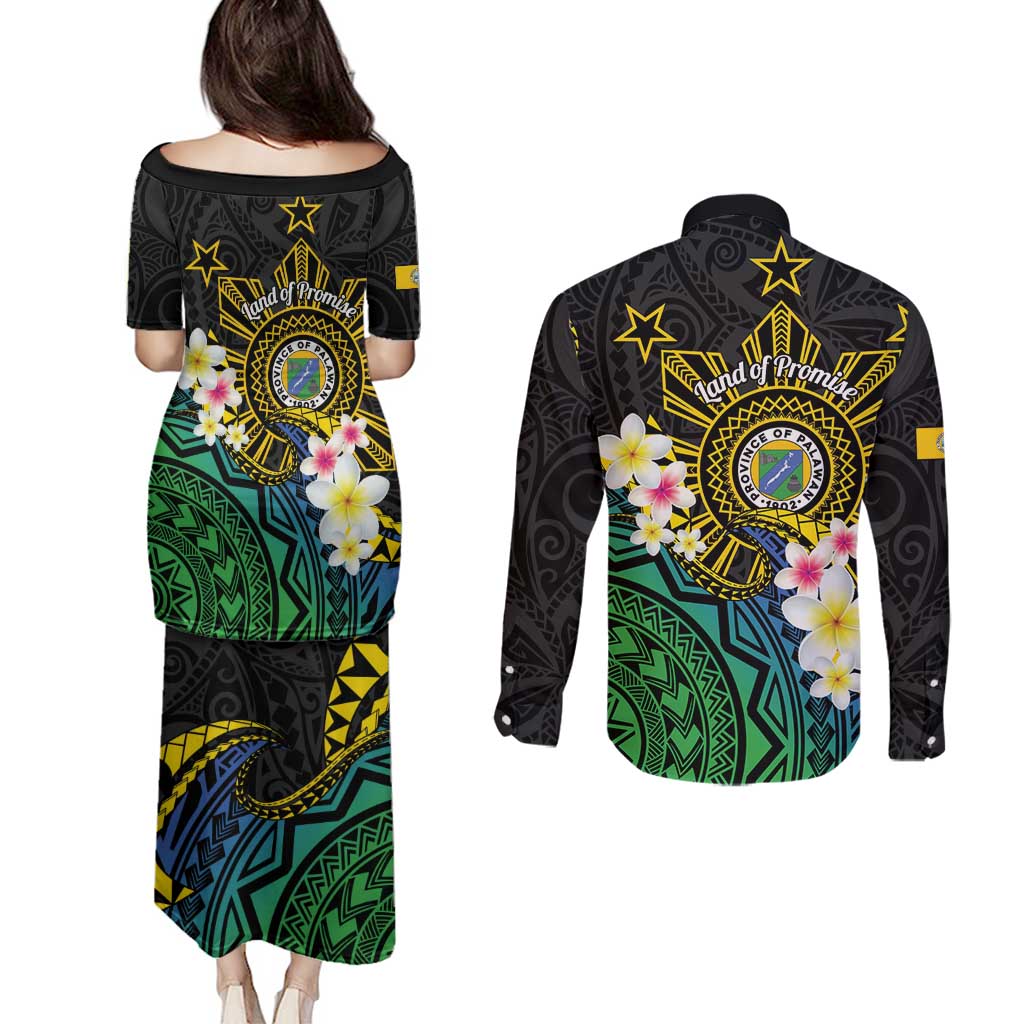 Lalawigan ng Palawan Couples Matching Puletasi and Long Sleeve Button Shirt Philippines Province Land of Promise