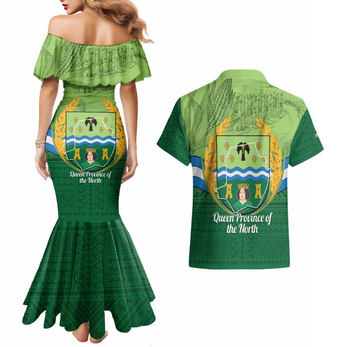 Isabela Philippines Couples Matching Mermaid Dress and Hawaiian Shirt Queen Province Of The North
