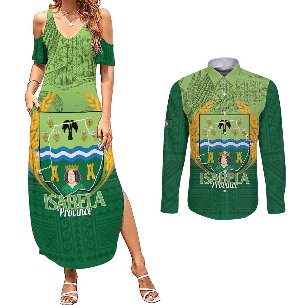 Isabela Philippines Couples Matching Summer Maxi Dress and Long Sleeve Button Shirt Queen Province Of The North