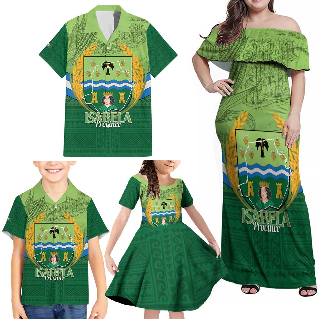 Isabela Philippines Family Matching Off Shoulder Maxi Dress and Hawaiian Shirt Queen Province Of The North