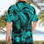 Personalised Polynesian Hawaiian Shirt Tribal Honu Turtle with Hibiscus Turquoise Version LT14 - Polynesian Pride