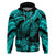 Custom Polynesian Hoodie Tribal Honu Turtle with Hibiscus Turquoise Version LT14 Pullover Hoodie Turquoise - Polynesian Pride