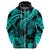 Custom Polynesian Hoodie Tribal Honu Turtle with Hibiscus Turquoise Version LT14 - Polynesian Pride