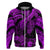 Custom Polynesian Hoodie Tribal Honu Turtle with Hibiscus Purple Version LT14 Zip Hoodie Purple - Polynesian Pride