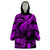 Personalised Polynesian Wearable Blanket Hoodie Tribal Honu Turtle with Hibiscus Purple Version LT14 One Size Purple - Polynesian Pride