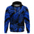 Custom Polynesian Hoodie Tribal Honu Turtle with Hibiscus Blue Version LT14 Pullover Hoodie Blue - Polynesian Pride