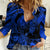 Personalised Polynesian Women Casual Shirt Tribal Honu Turtle with Hibiscus Blue Version LT14 Female Blue - Polynesian Pride