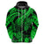 Custom Polynesian Hoodie Tribal Honu Turtle with Hibiscus Green Version LT14 - Polynesian Pride