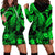 Personalised Polynesian Hoodie Dress Tribal Honu Turtle with Hibiscus Green Version LT14 - Polynesian Pride