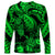 Personalised Polynesian Long Sleeve Shirt Tribal Honu Turtle with Hibiscus Green Version LT14 - Polynesian Pride