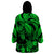 Personalised Polynesian Wearable Blanket Hoodie Tribal Honu Turtle with Hibiscus Green Version LT14 - Polynesian Pride