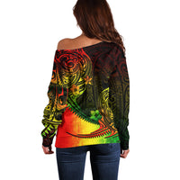 Personalised Polynesian Tribal Off Shoulder Sweater Unique Reggae LT14 - Polynesian Pride