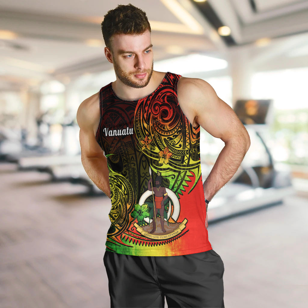 Polynesian Pride Vanuatu Men Tank Top Reggae Polynesia Long God Yumi Stanap LT14 - Polynesian Pride
