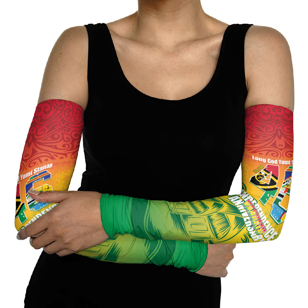 Vanuatu Indipendens Dei Arm Sleeves Yumi 46th Independence Anniversary