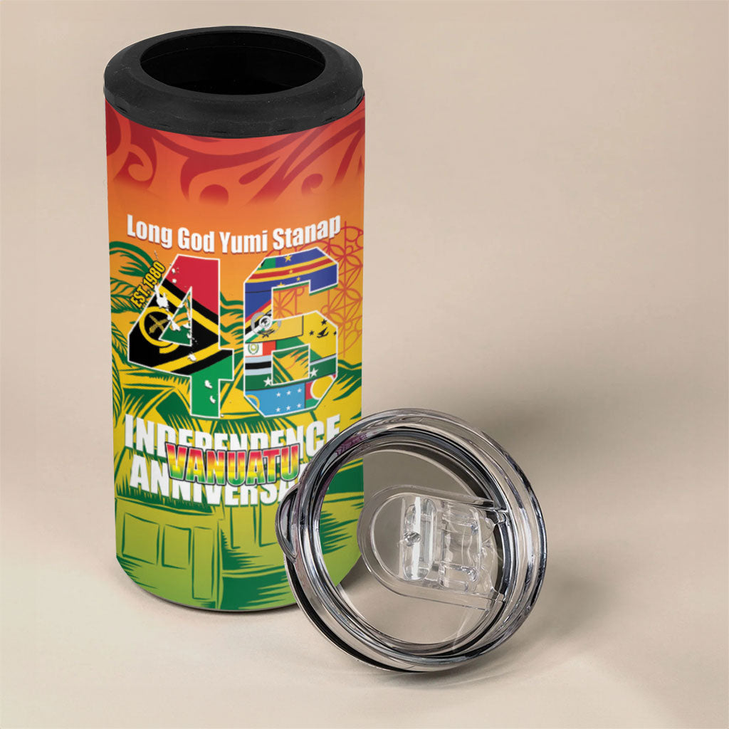 Vanuatu Indipendens Dei 4 in 1 Can Cooler Tumbler Yumi 46th Independence Anniversary