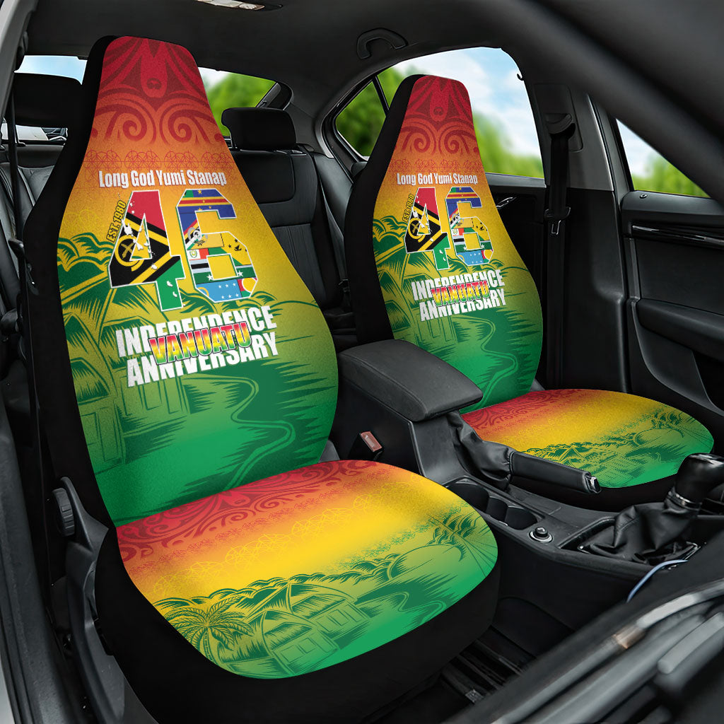 Vanuatu Indipendens Dei Car Seat Cover Yumi 46th Independence Anniversary
