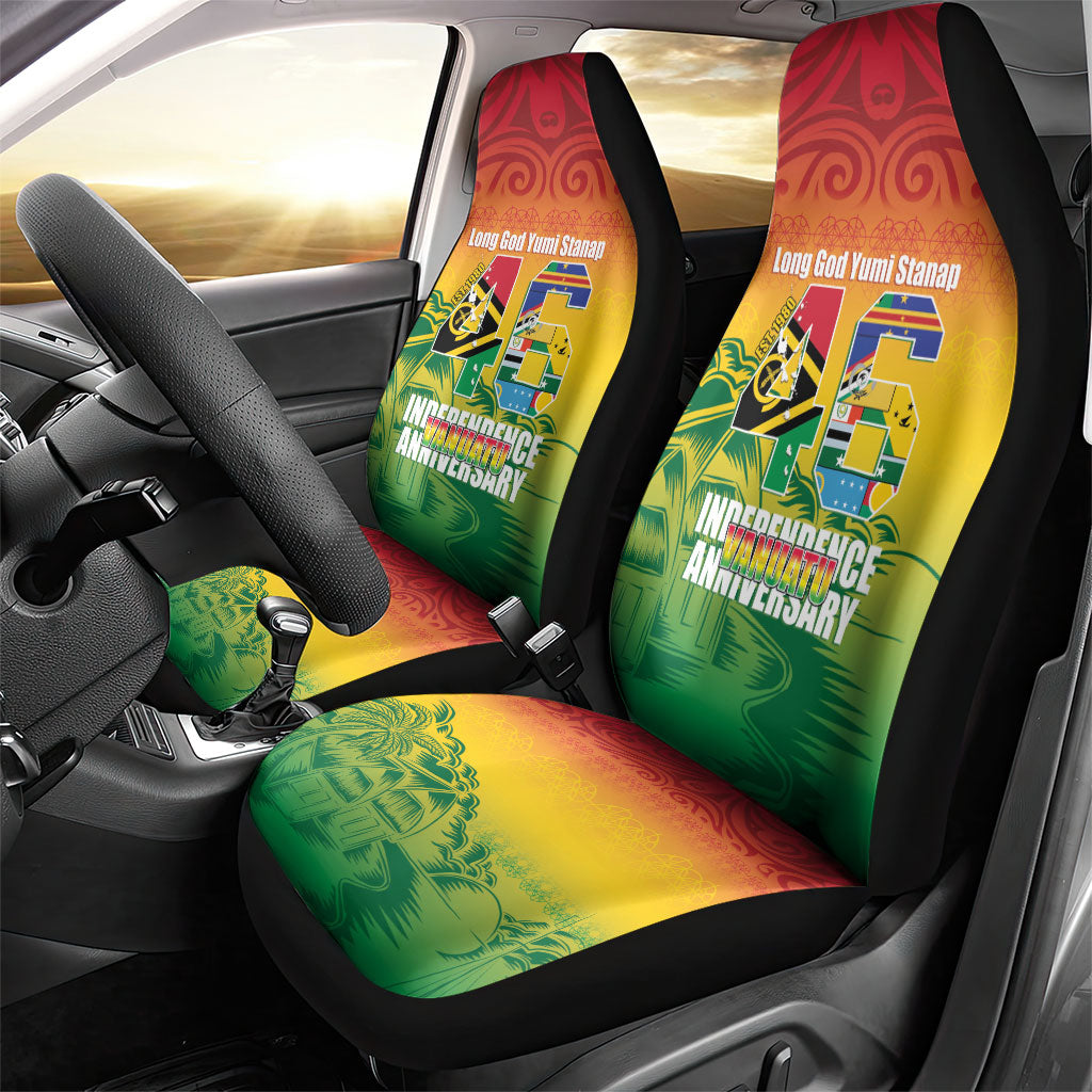 Vanuatu Indipendens Dei Car Seat Cover Yumi 46th Independence Anniversary