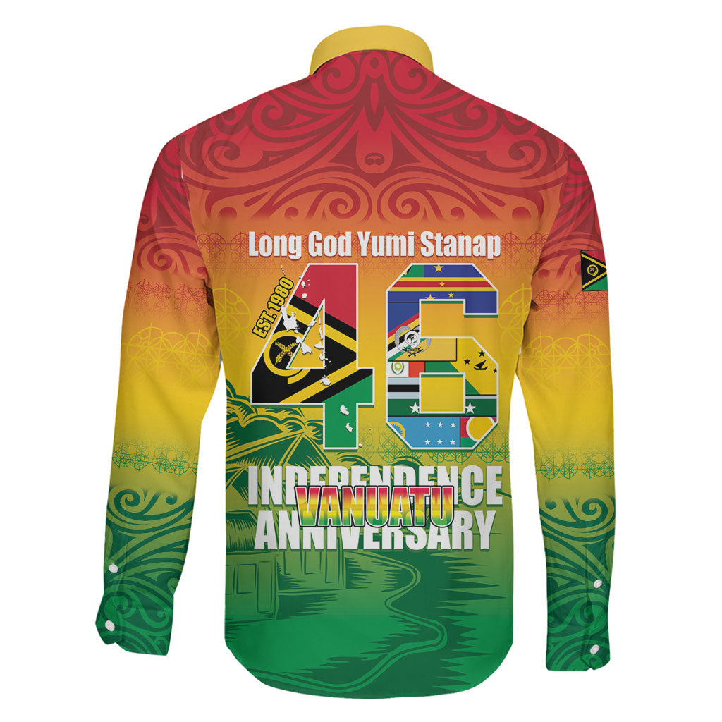 Vanuatu Indipendens Dei Family Matching Long Sleeve Bodycon Dress and Hawaiian Shirt Yumi 46th Independence Anniversary LT14 - Polynesian Pride