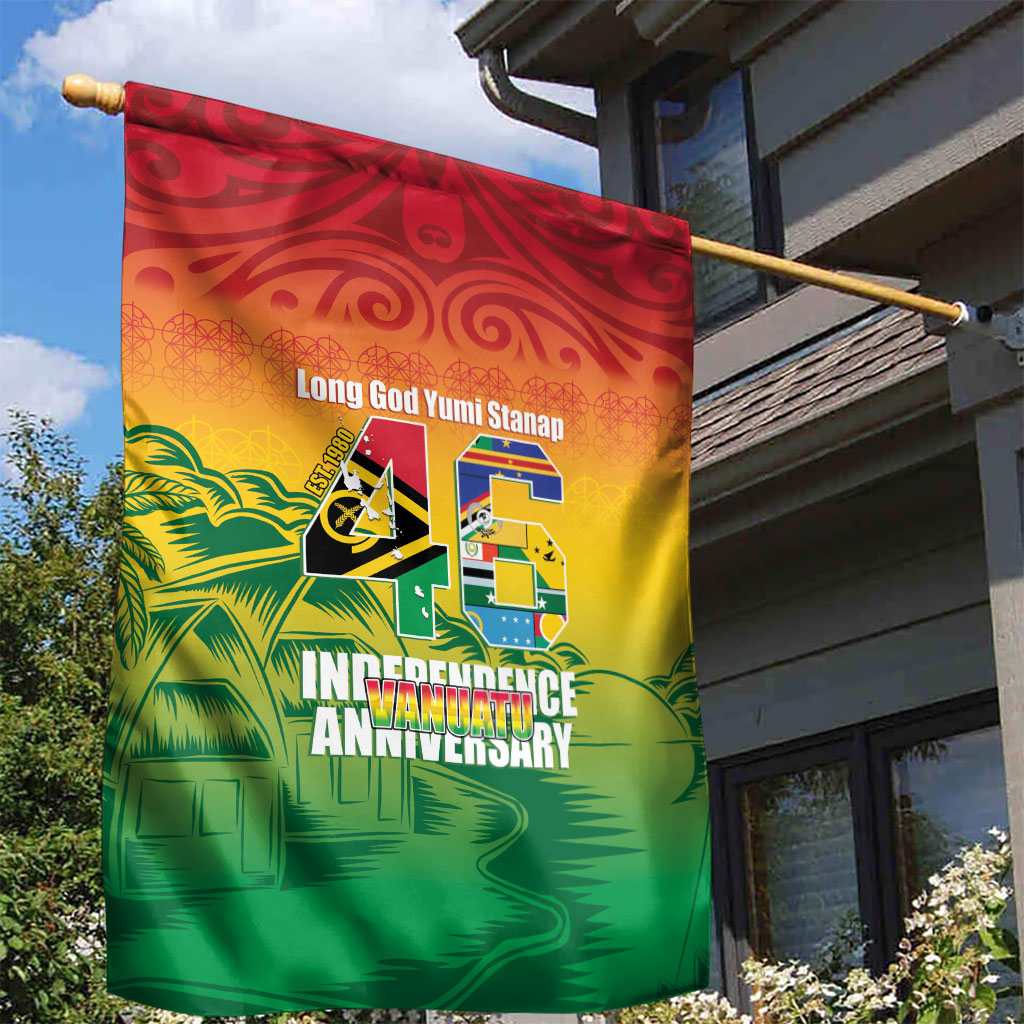 Vanuatu Indipendens Dei Garden Flag Yumi 46th Independence Anniversary