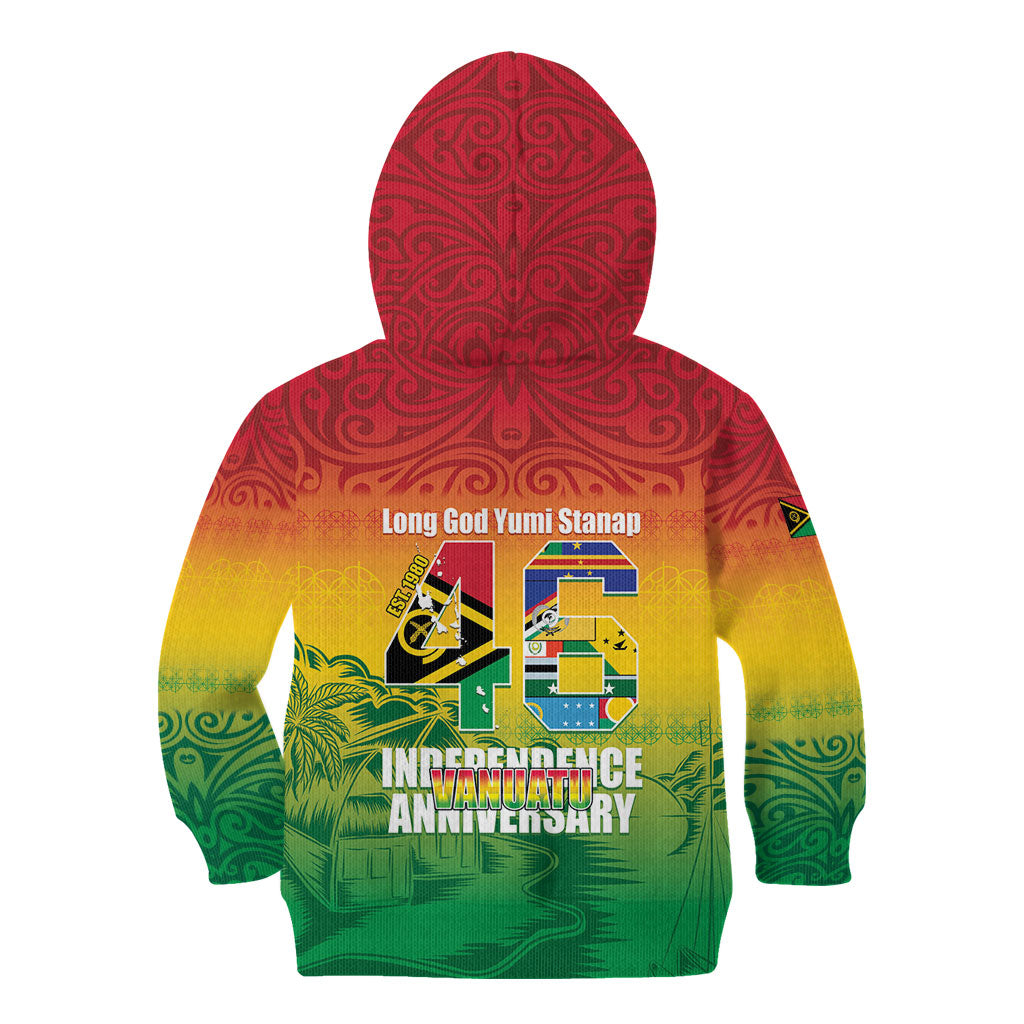 Vanuatu Indipendens Dei Kid Hoodie Yumi 46th Independence Anniversary