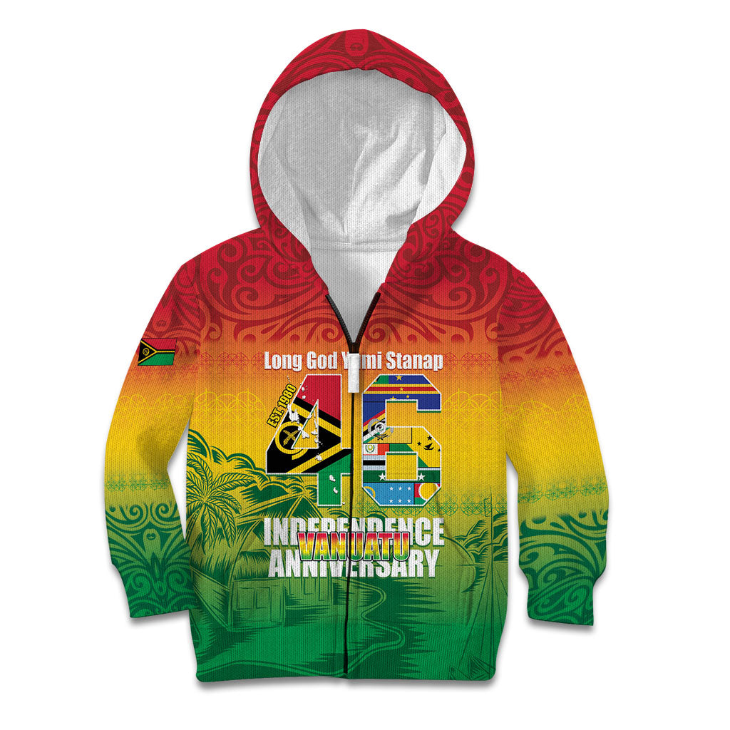 Vanuatu Indipendens Dei Kid Hoodie Yumi 46th Independence Anniversary