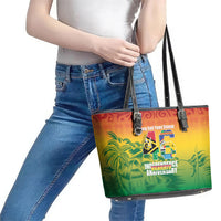 Vanuatu Indipendens Dei Leather Tote Bag Yumi 46th Independence Anniversary