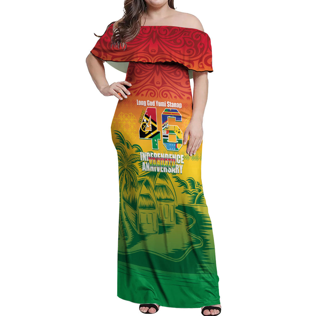 Vanuatu Indipendens Dei Off Shoulder Maxi Dress Yumi 46th Independence Anniversary