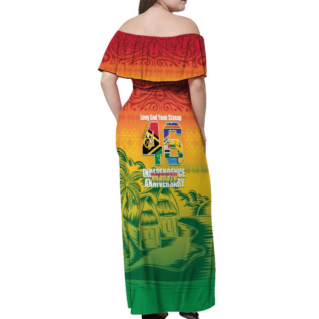 Vanuatu Indipendens Dei Off Shoulder Maxi Dress Yumi 46th Independence Anniversary