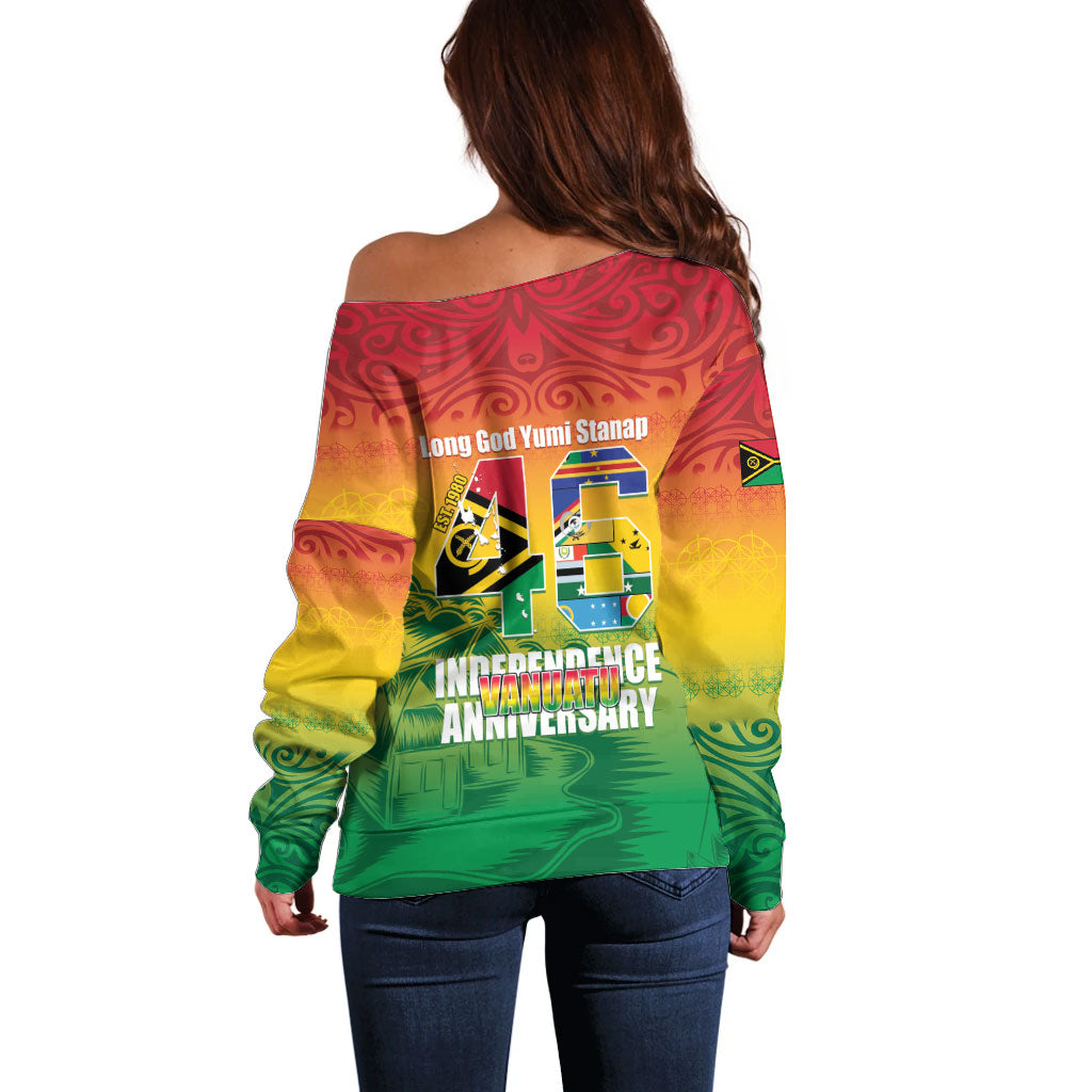 Vanuatu Indipendens Dei Off Shoulder Sweater Yumi 46th Independence Anniversary