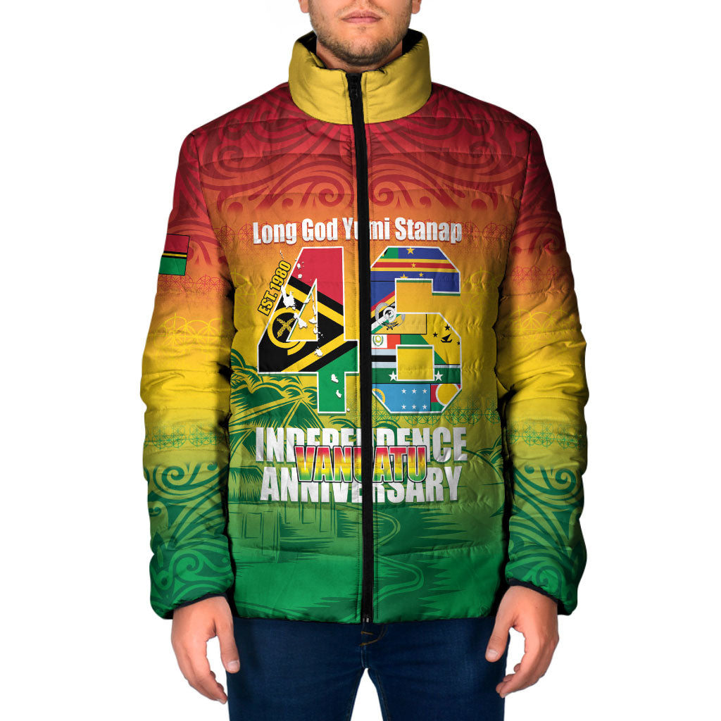 Vanuatu Indipendens Dei Padded Jacket Yumi 46th Independence Anniversary