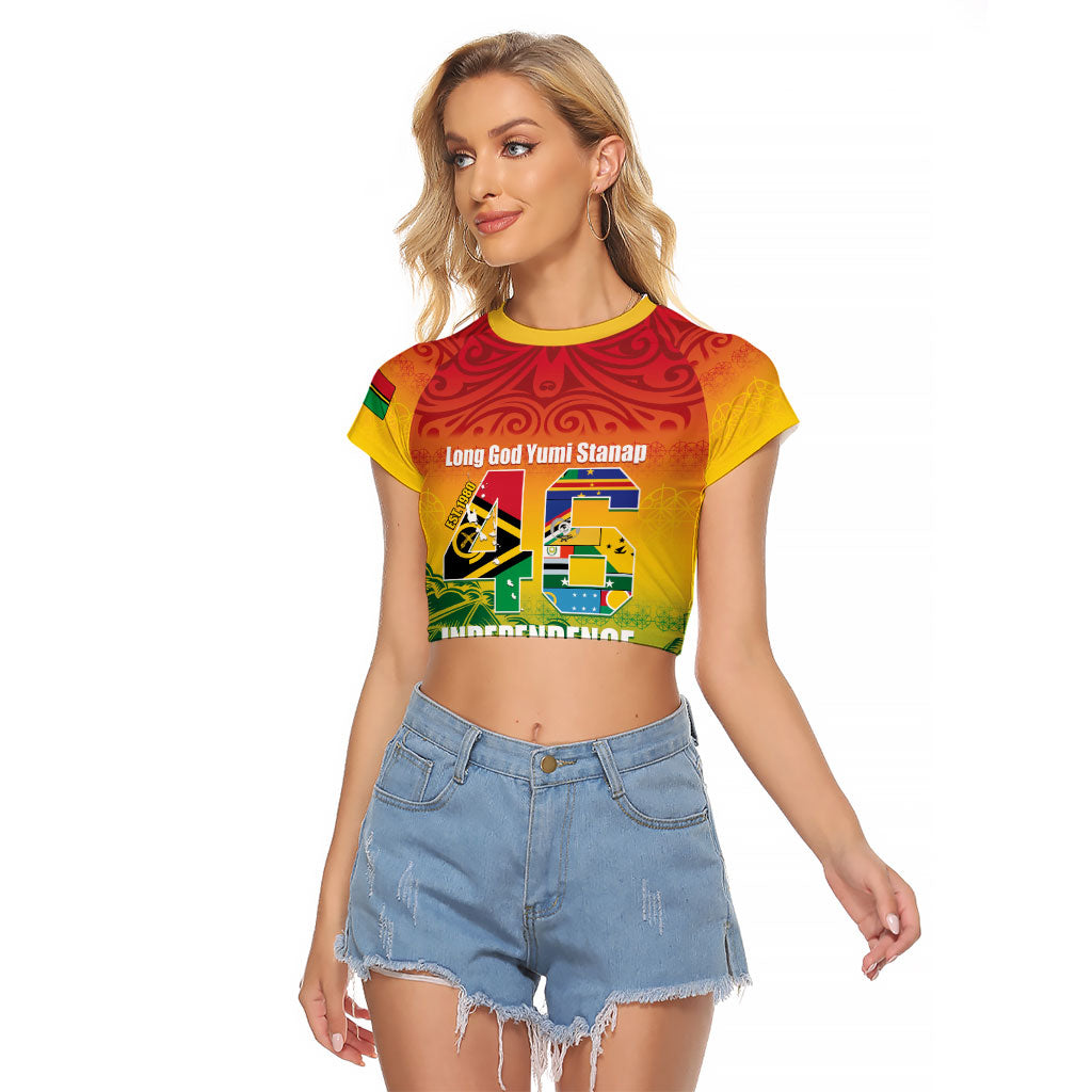 Vanuatu Indipendens Dei Raglan Cropped T Shirt Yumi 46th Independence Anniversary