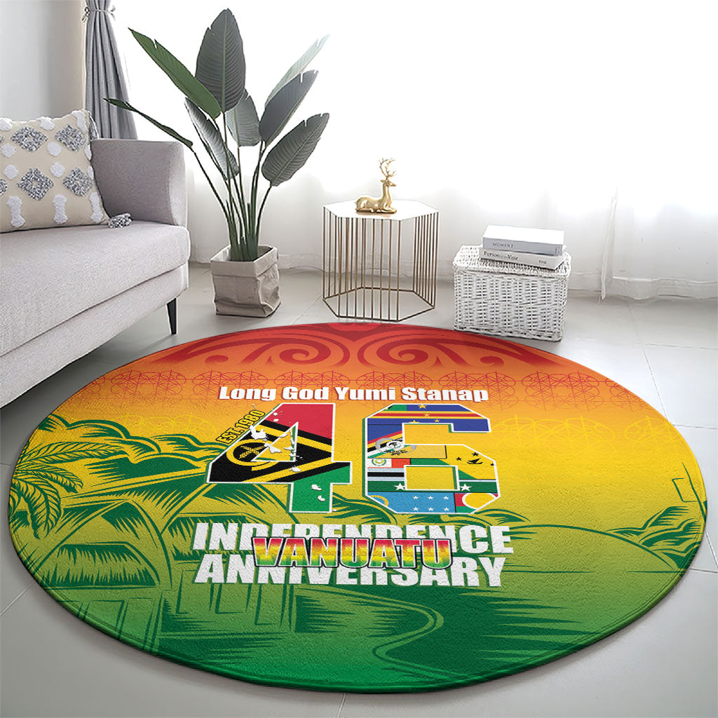 Vanuatu Indipendens Dei Round Carpet Yumi 46th Independence Anniversary