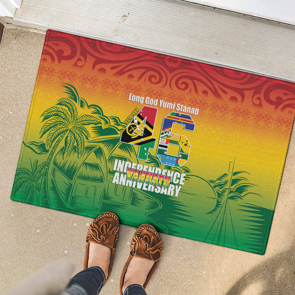 Vanuatu Indipendens Dei Rubber Doormat Yumi 46th Independence Anniversary