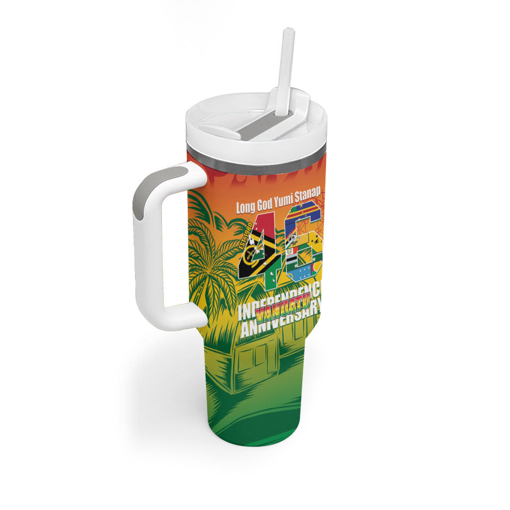 Vanuatu Indipendens Dei Tumbler With Handle Yumi 46th Independence Anniversary