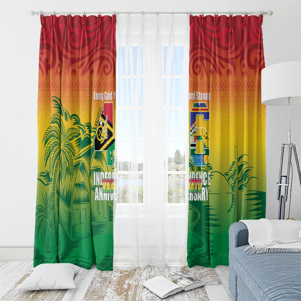 Vanuatu Indipendens Dei Window Curtain Yumi 46th Independence Anniversary