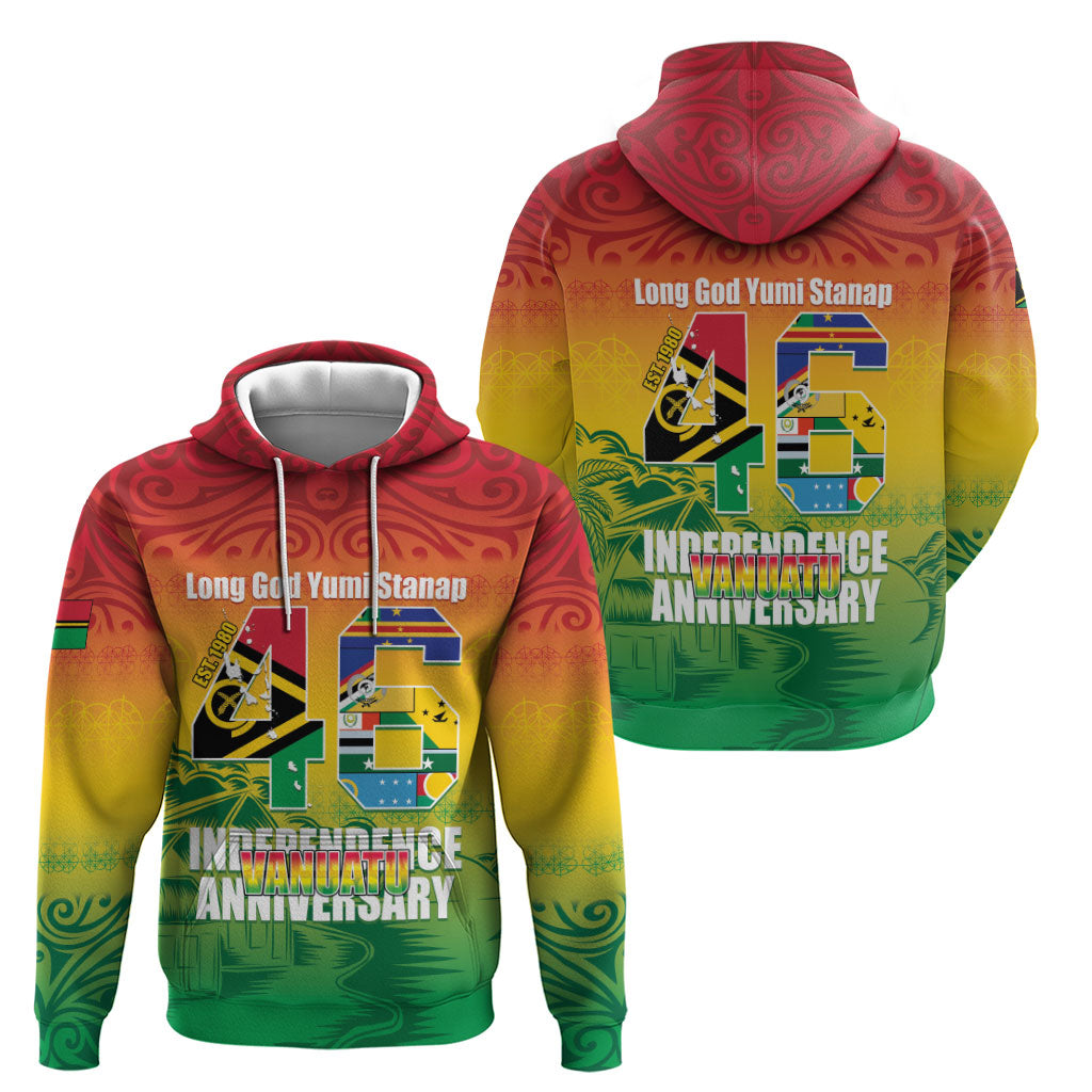 Vanuatu Indipendens Dei Zip Hoodie Yumi 46th Independence Anniversary
