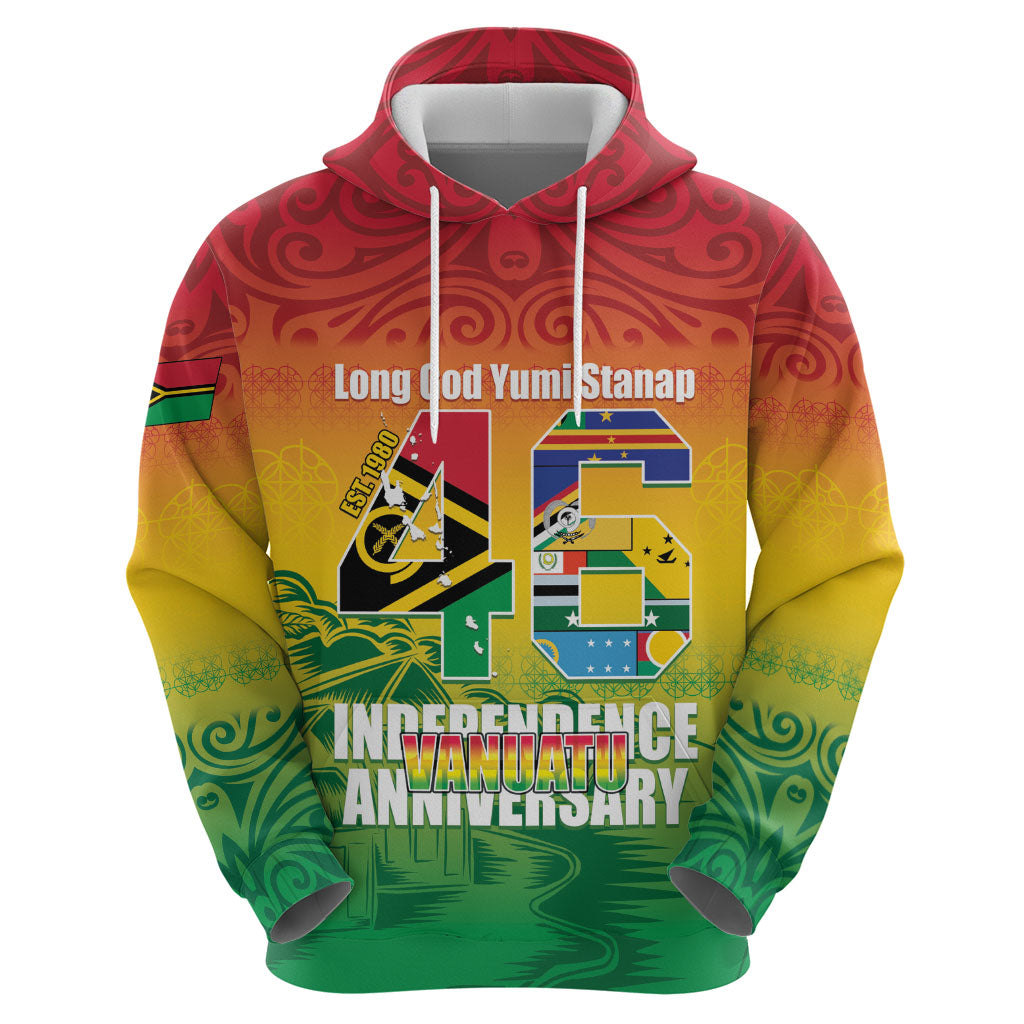 Vanuatu Indipendens Dei Zip Hoodie Yumi 46th Independence Anniversary