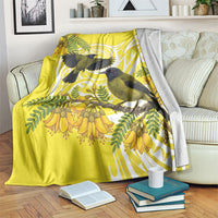 Bellbird New Zealand Blanket Korimako Kowhai Maori Pattern