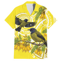 Bellbird New Zealand Hawaiian Shirt Korimako Kowhai Maori Pattern