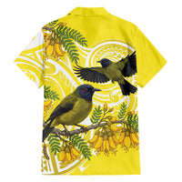 Bellbird New Zealand Hawaiian Shirt Korimako Kowhai Maori Pattern