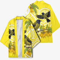 Bellbird New Zealand Kimono Korimako Kowhai Maori Pattern