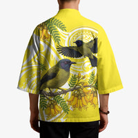 Bellbird New Zealand Kimono Korimako Kowhai Maori Pattern