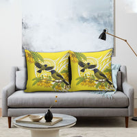Bellbird New Zealand Pillow Cover Korimako Kowhai Maori Pattern