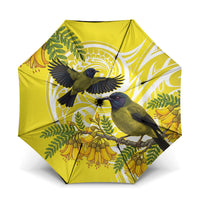 Bellbird New Zealand Umbrella Korimako Kowhai Maori Pattern