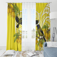 Bellbird New Zealand Window Curtain Korimako Kowhai Maori Pattern