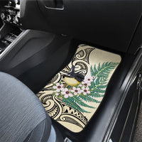 Endemic Tomtit New Zealand Car Mats Miromiro Manuka Silver Fern Maori Pattern
