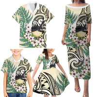 Endemic Tomtit New Zealand Family Matching Puletasi and Hawaiian Shirt Miromiro Manuka Silver Fern Maori Pattern LT14 - Polynesian Pride