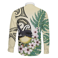 Endemic Tomtit New Zealand Family Matching Puletasi and Hawaiian Shirt Miromiro Manuka Silver Fern Maori Pattern LT14 - Polynesian Pride