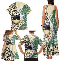 Endemic Tomtit New Zealand Family Matching Tank Maxi Dress and Hawaiian Shirt Miromiro Manuka Silver Fern Maori Pattern LT14 - Polynesian Pride